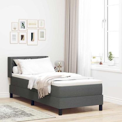 Letto a molle con testiera Grigio scuro 200 x 80 cm Tessuto | homemem39
