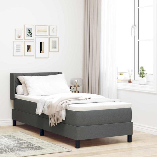 Letto a molle con testiera Grigio scuro 200 x 80 cm Tessuto | homemem39