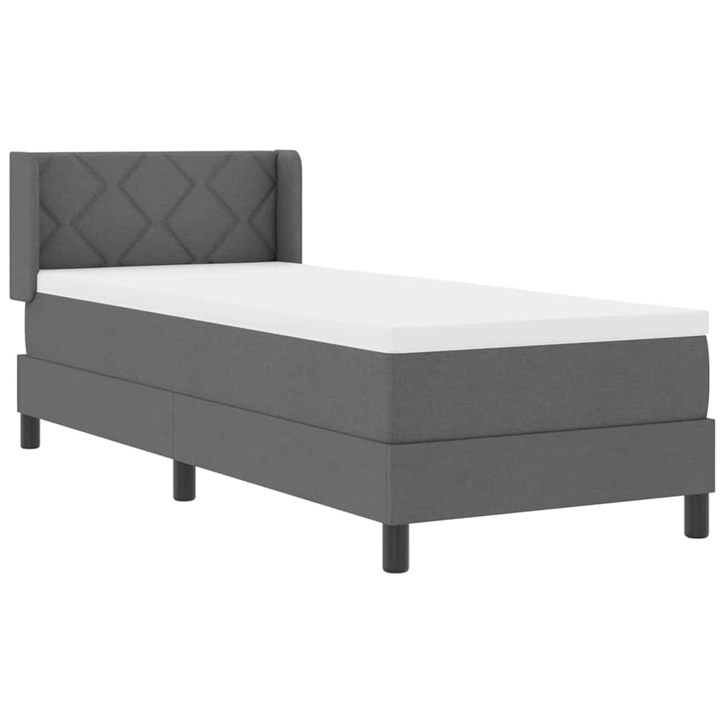 Letto a molle con testiera Grigio scuro 200 x 80 cm Tessuto | homemem39