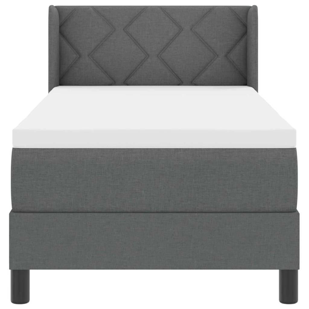 Letto a molle con testiera Grigio scuro 200 x 80 cm Tessuto | homemem39