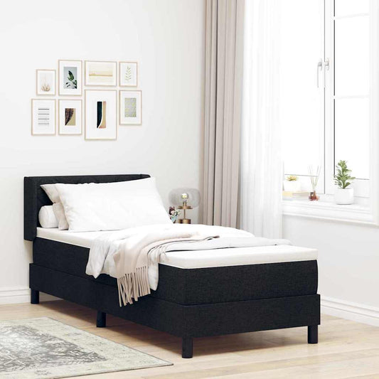 Letto a molle con testiera Nero 200 x 80 cm Tessuto | homemem39
