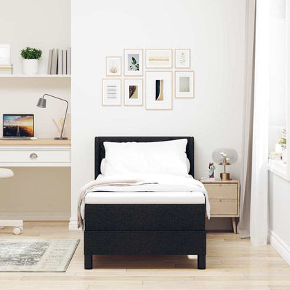 Letto a molle con testiera Nero 200 x 80 cm Tessuto | homemem39