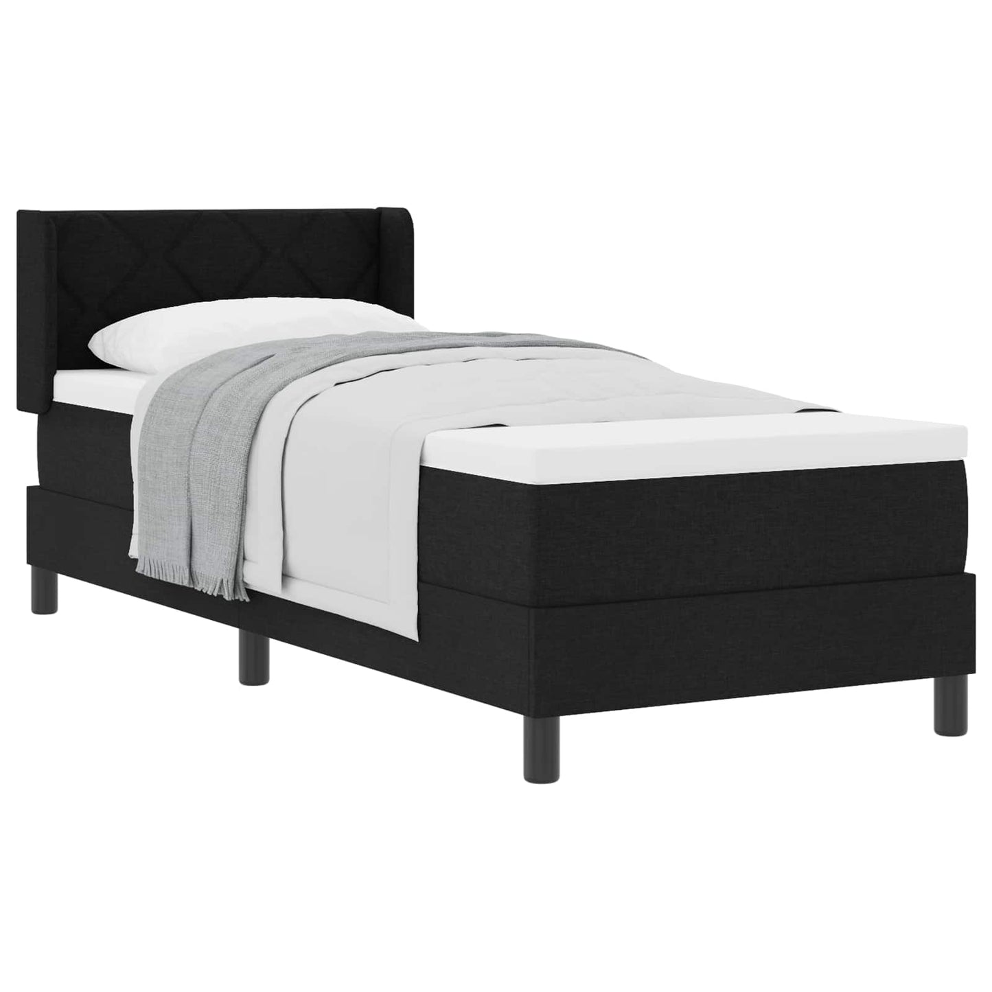 Letto a molle con testiera Nero 200 x 80 cm Tessuto | homemem39