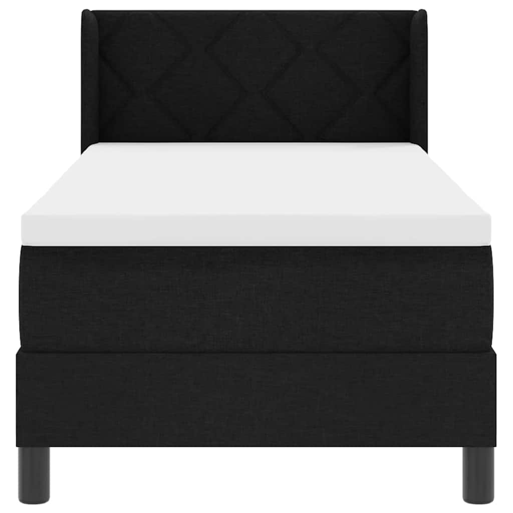 Letto a molle con testiera Nero 200 x 80 cm Tessuto | homemem39
