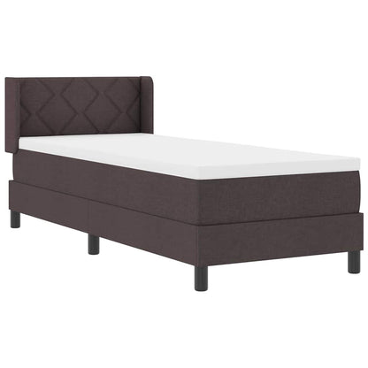 Letto a molle con cuscino Marrone Scuro 200 x 80 cm Tessuto | homemem39