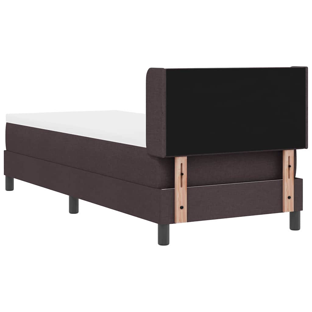 Letto a molle con cuscino Marrone Scuro 200 x 80 cm Tessuto | homemem39