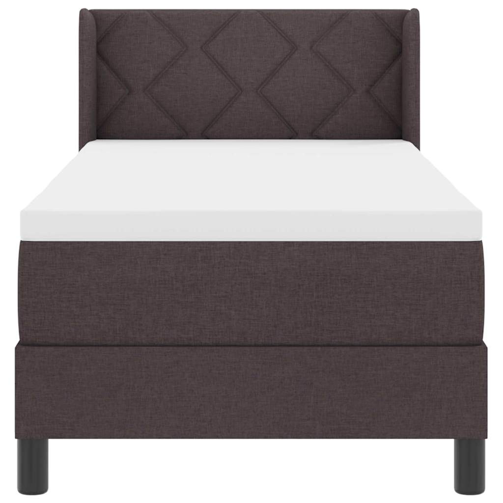 Letto a molle con cuscino Marrone Scuro 200 x 80 cm Tessuto | homemem39