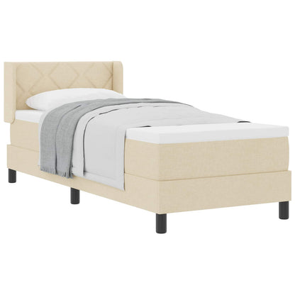 Letto box spring con materasso con materasso Crema 80 x 200 cm