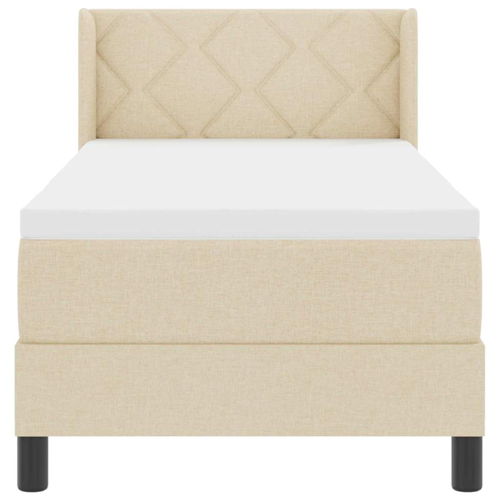 Letto box spring con materasso con materasso Crema 80 x 200 cm