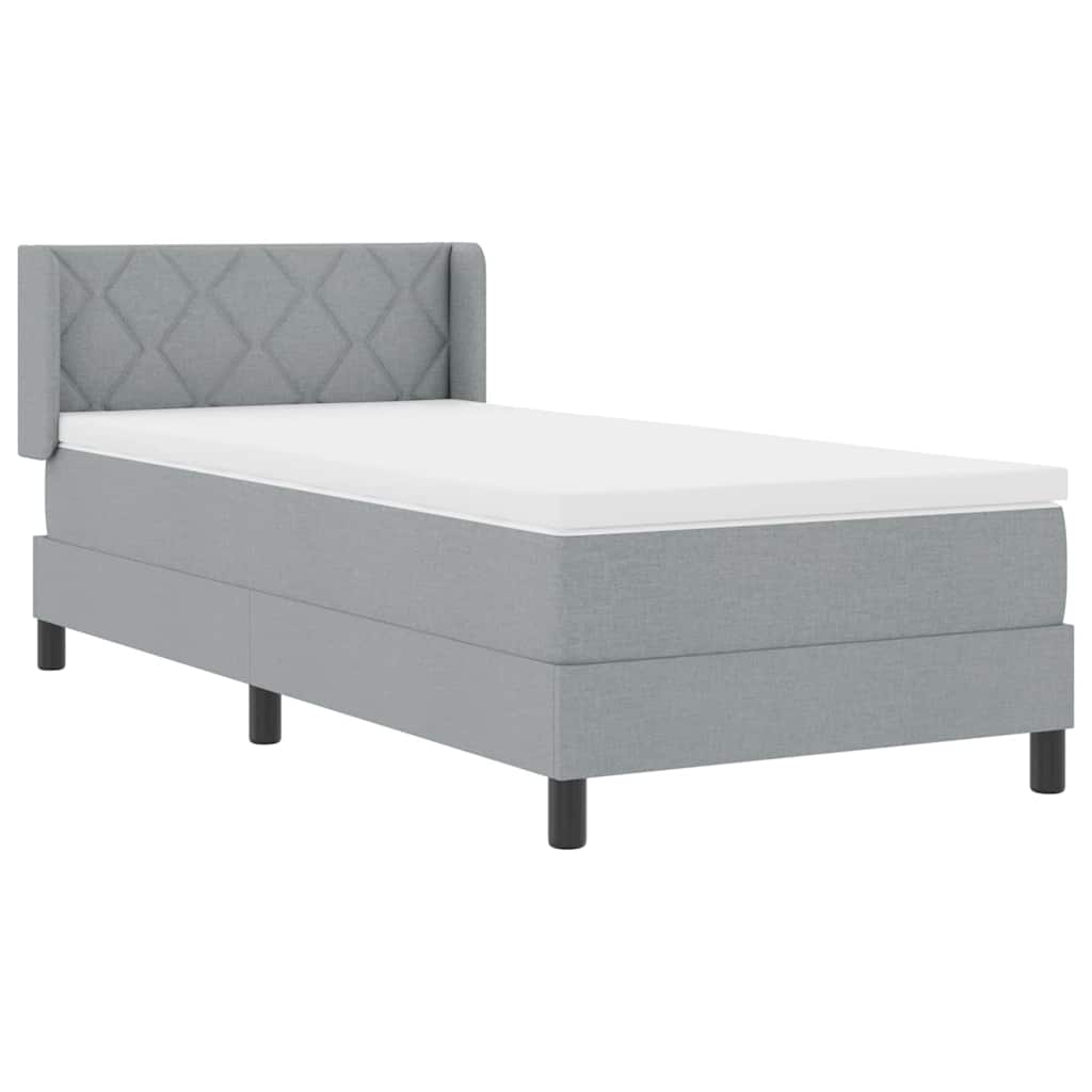 Letto a molle con testiera Grigio chiaro 190 x 90 cm Tessuto | homemem39