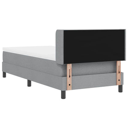 Letto a molle con testiera Grigio chiaro 190 x 90 cm Tessuto | homemem39