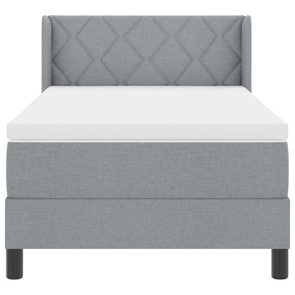 Letto a molle con testiera Grigio chiaro 190 x 90 cm Tessuto | homemem39