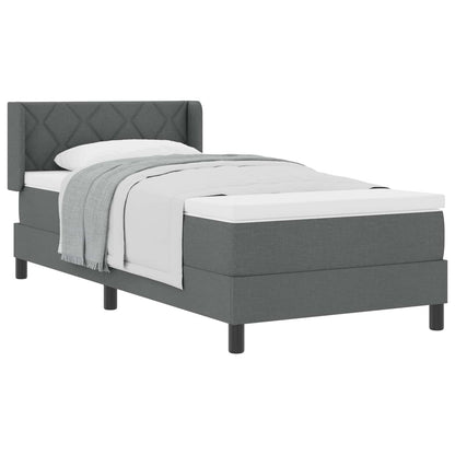 Letto box spring con materasso Grigio scuro 90 x 190 cm