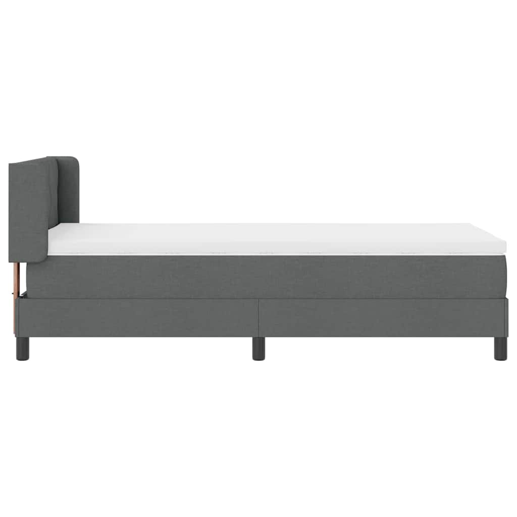 Letto a molle con testiera Grigio scuro 190 x 90 cm Tessuto | homemem39