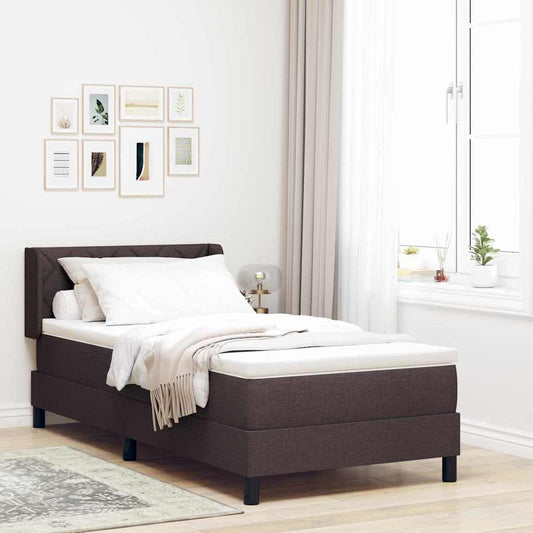 Letto a molle con testiera Marrone Scuro 190 x 90 cm Tessuto | homemem39