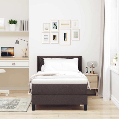 Letto a molle con testiera Marrone Scuro 190 x 90 cm Tessuto | homemem39