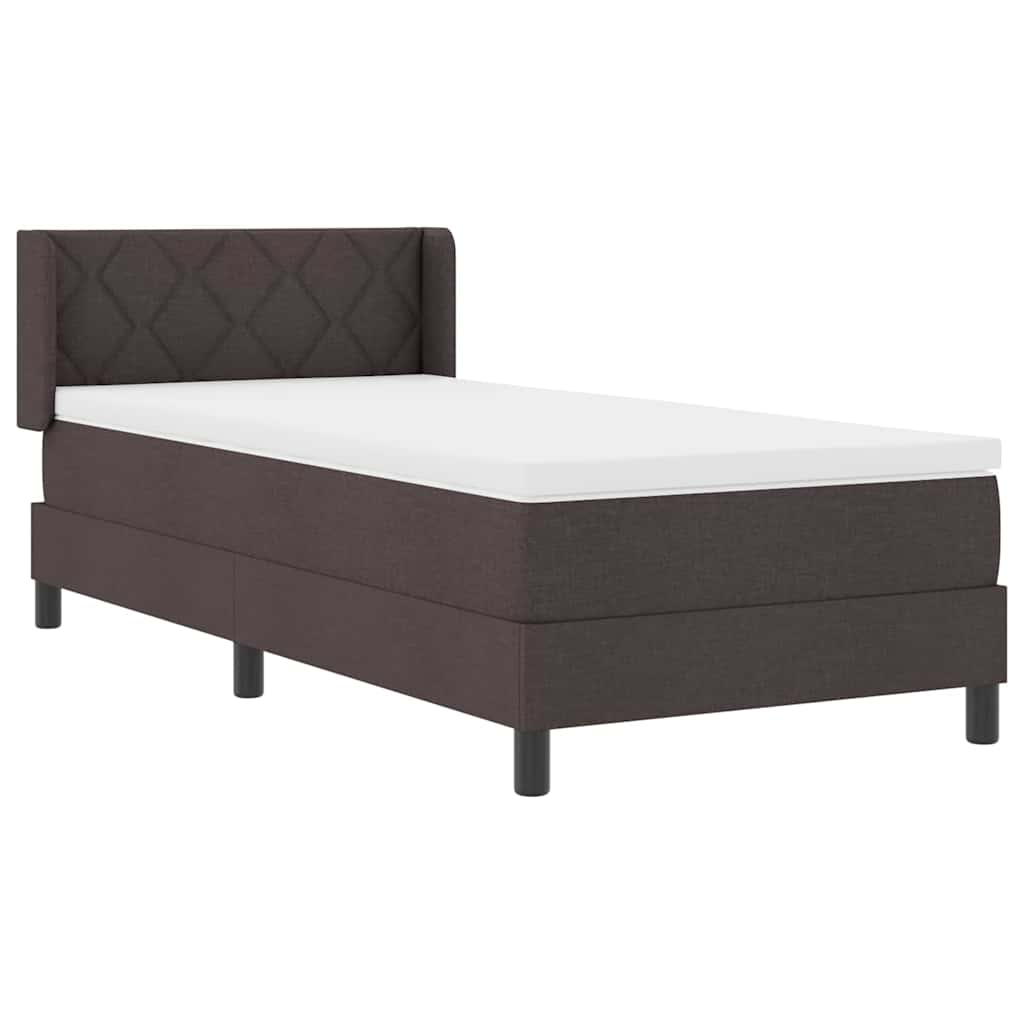 Letto a molle con testiera Marrone Scuro 190 x 90 cm Tessuto | homemem39