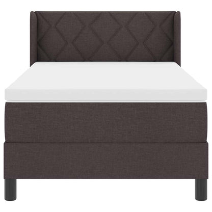 Letto a molle con testiera Marrone Scuro 190 x 90 cm Tessuto | homemem39