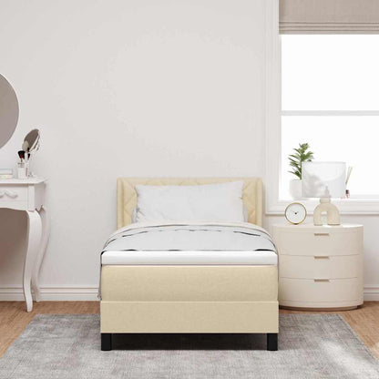Letto a molle con cuscino Crema 190 x 90 cm Tessuto | homemem39