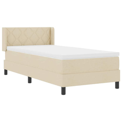 Letto a molle con cuscino Crema 190 x 90 cm Tessuto | homemem39