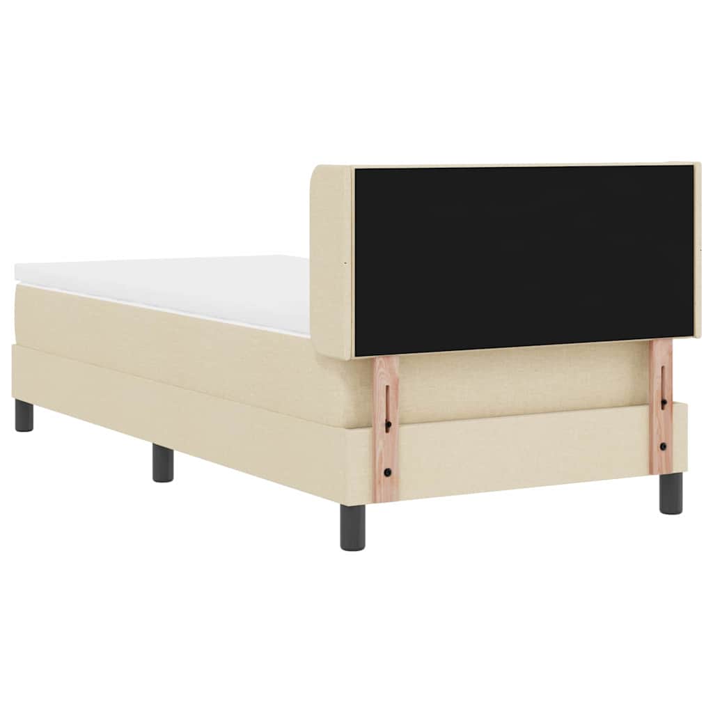 Letto a molle con cuscino Crema 190 x 90 cm Tessuto | homemem39