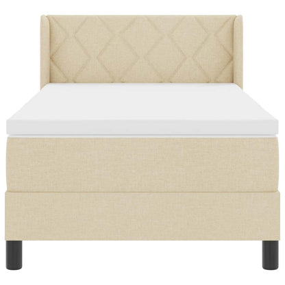 Letto a molle con cuscino Crema 190 x 90 cm Tessuto | homemem39