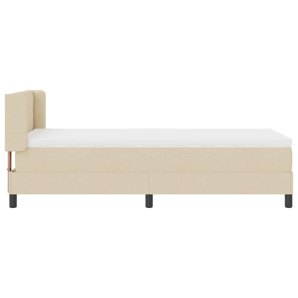 Letto a molle con cuscino Crema 190 x 90 cm Tessuto | homemem39