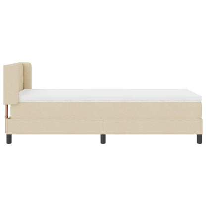 Letto a molle con cuscino Crema 190 x 90 cm Tessuto | homemem39