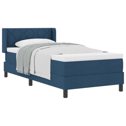 Letto a molle con testiera Blu 190 x 90 cm Tessuto | homemem39