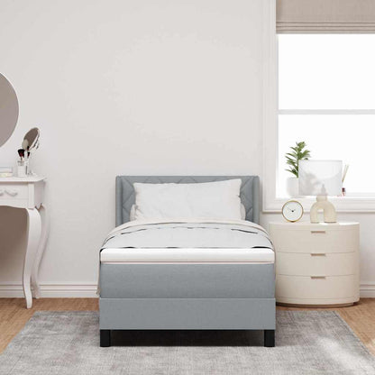 Letto a molle con testiera Grigio chiaro 200 x 90 cm Tessuto | homemem39