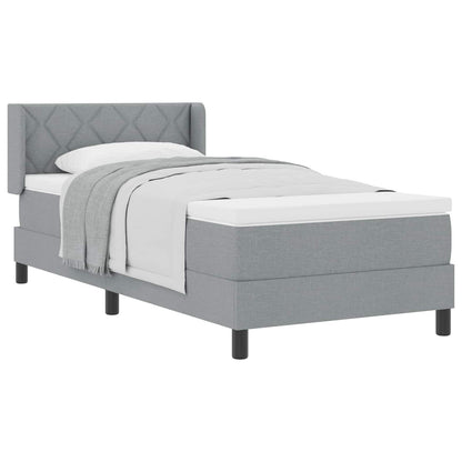 Letto a molle con testiera Grigio chiaro 200 x 90 cm Tessuto | homemem39