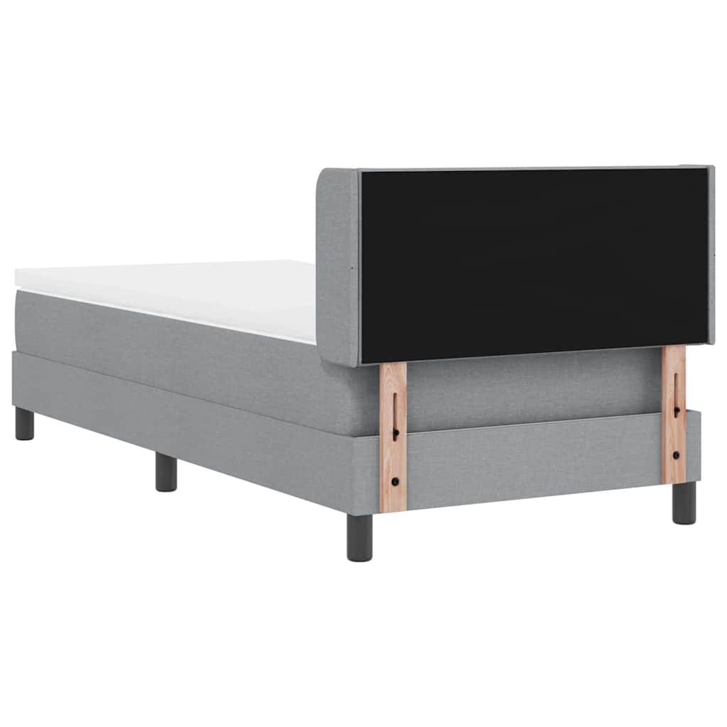 Letto a molle con testiera Grigio chiaro 200 x 90 cm Tessuto | homemem39