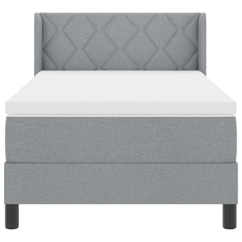 Letto a molle con testiera Grigio chiaro 200 x 90 cm Tessuto | homemem39