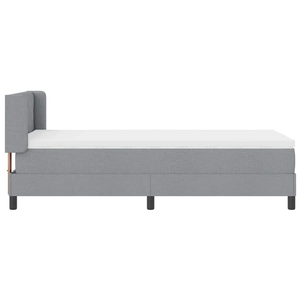 Letto a molle con testiera Grigio chiaro 200 x 90 cm Tessuto | homemem39