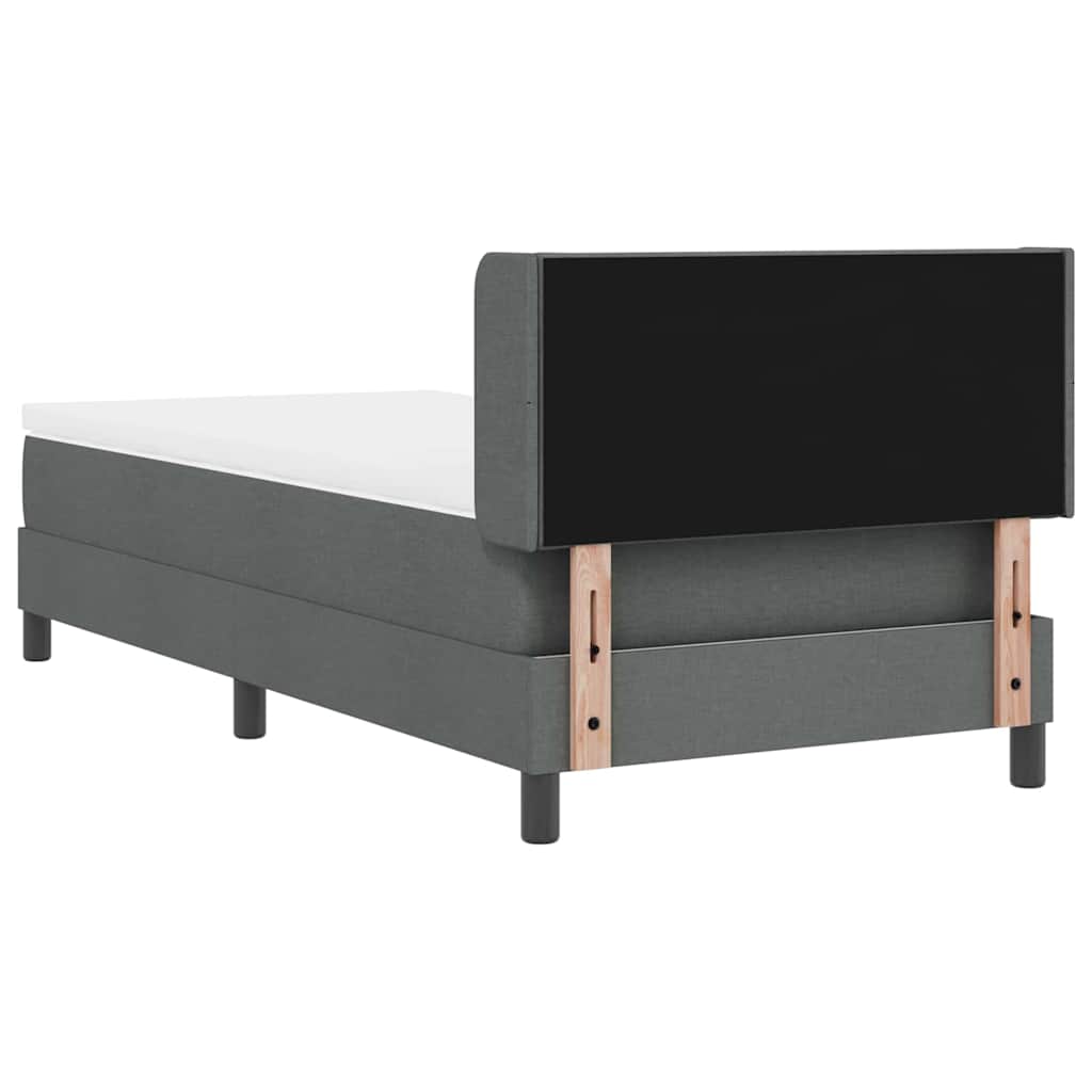 Letto a molle con testiera Grigio scuro 200 x 90 cm Tessuto | homemem39