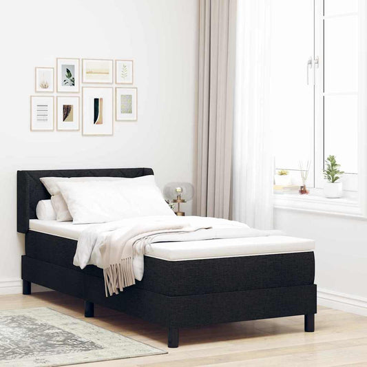 Letto a molle con testiera Nero 200 x 90 cm Tessuto | homemem39