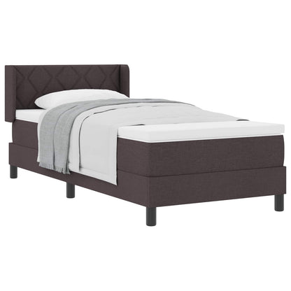 Letto a molle con testiera Marrone Scuro 200 x 90 cm Tessuto | homemem39