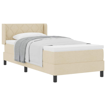 Letto box spring con materasso con materasso Crema 90 x 200 cm