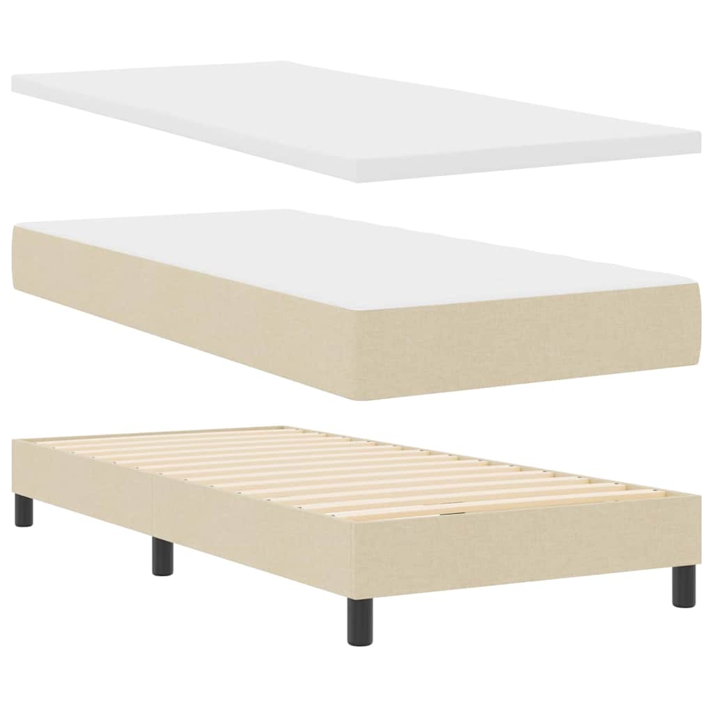 Letto box spring con materasso con materasso Crema 90 x 200 cm