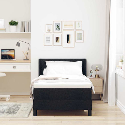 Letto a molle con cuscino Nero 200 x 100 cm Tessuto | homemem39