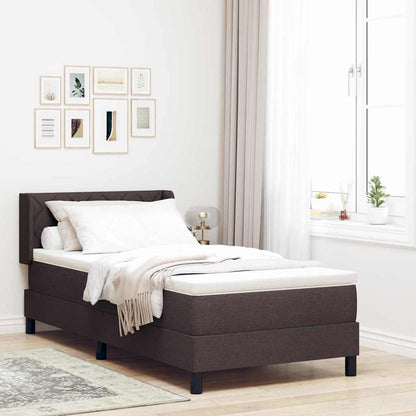 Letto a molle con testiera Marrone Scuro 200 x 100 cm Tessuto | homemem39