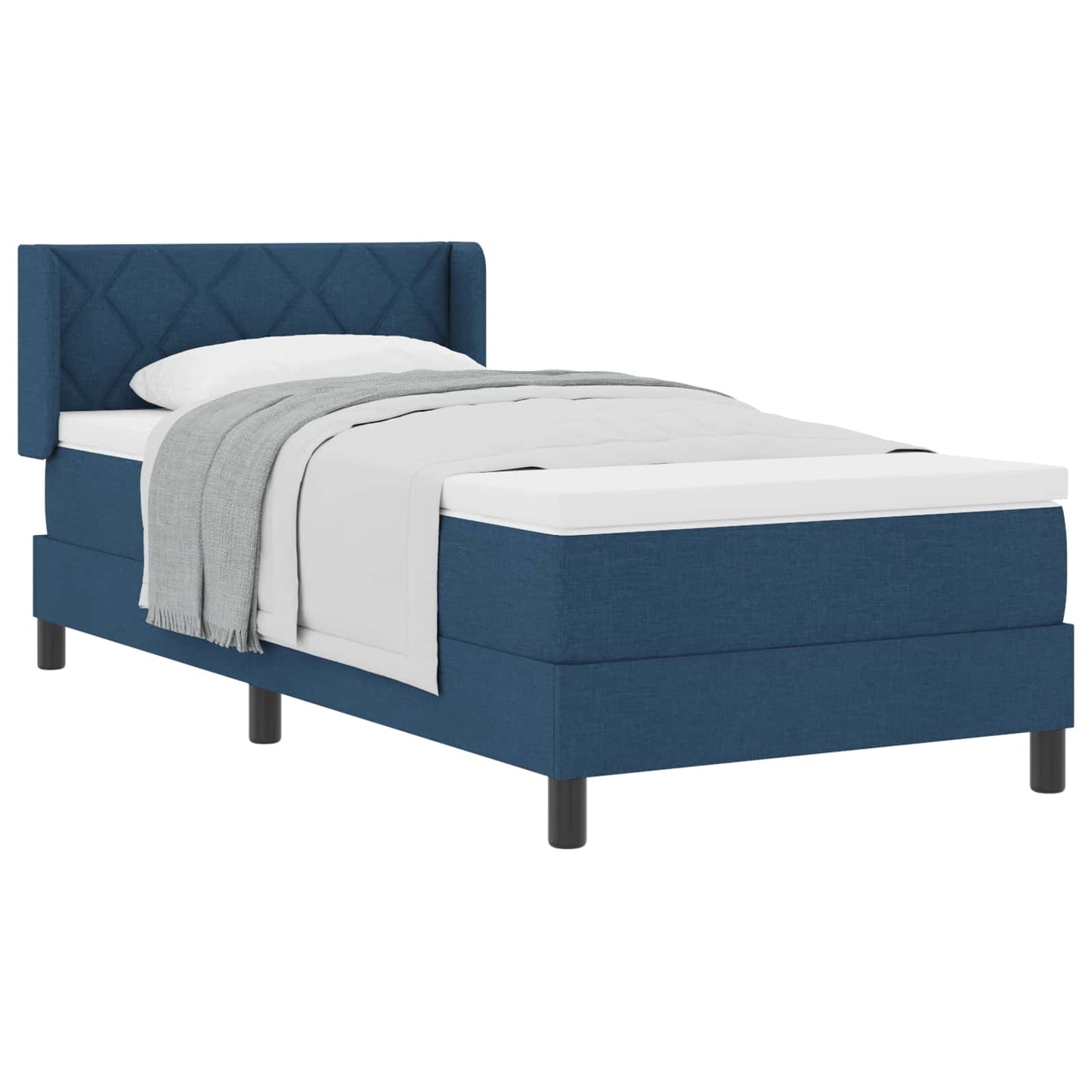 Letto a molle con testiera Blu 200 x 100 cm Tessuto | homemem39