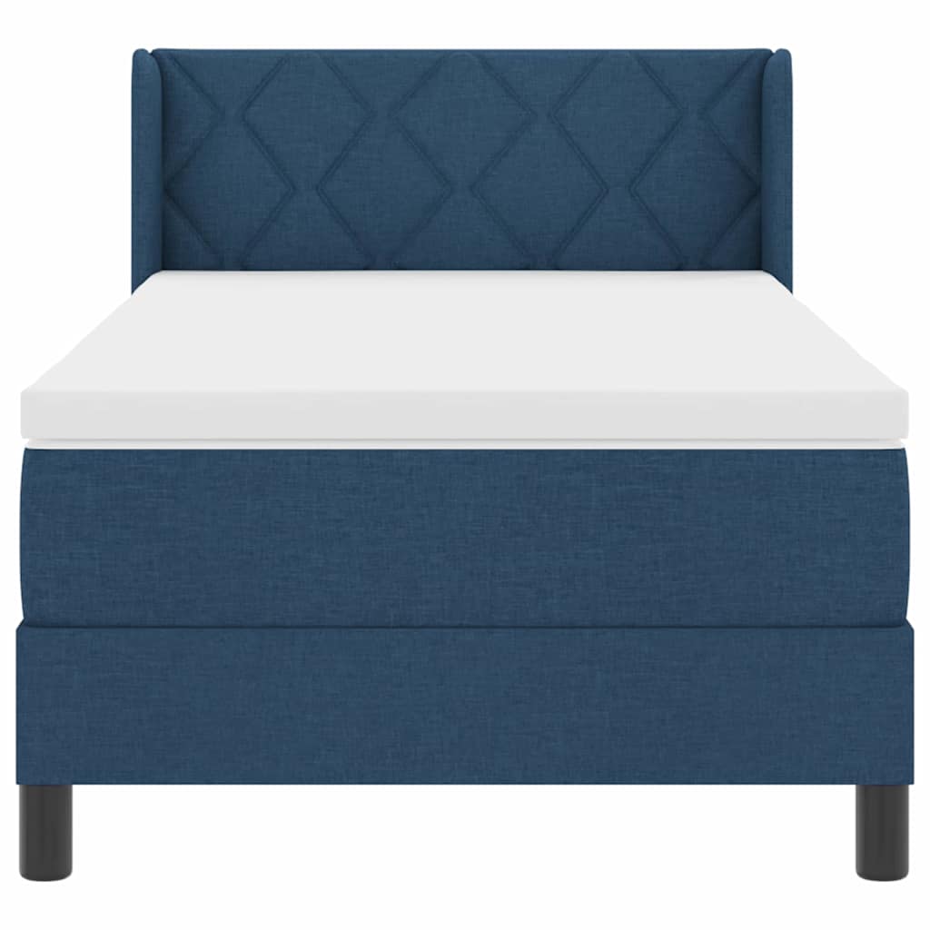 Letto a molle con testiera Blu 200 x 100 cm Tessuto | homemem39