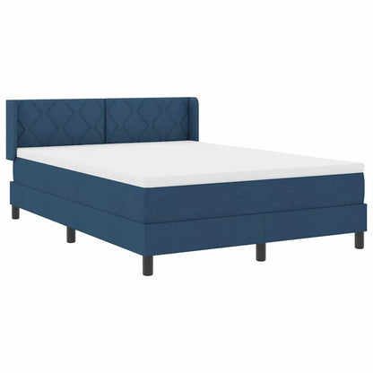 Letto a molle con testiera Blu 190 x 140 cm Tessuto