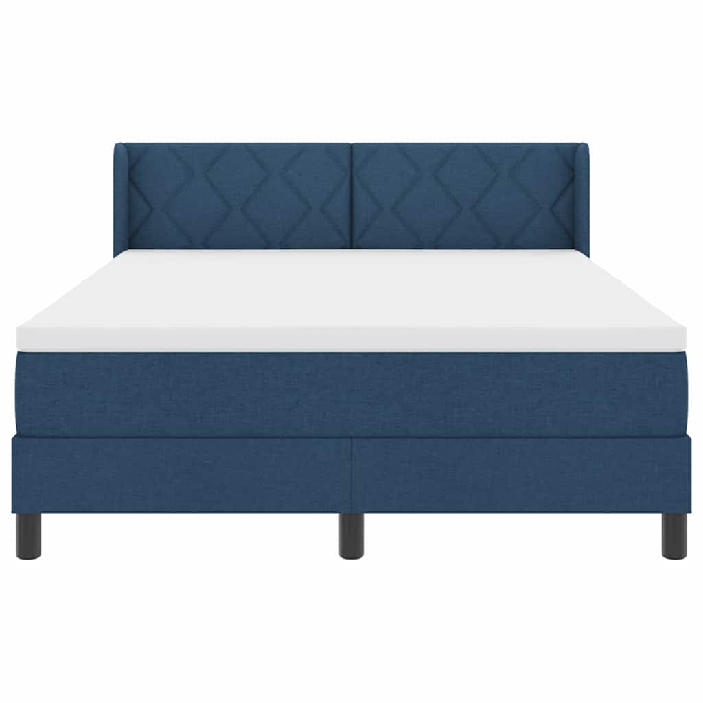 Letto a molle con testiera Blu 190 x 140 cm Tessuto | homemem39