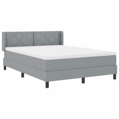 Letto a molle con testiera Grigio chiaro 200 x 140 cm Tessuto | homemem39