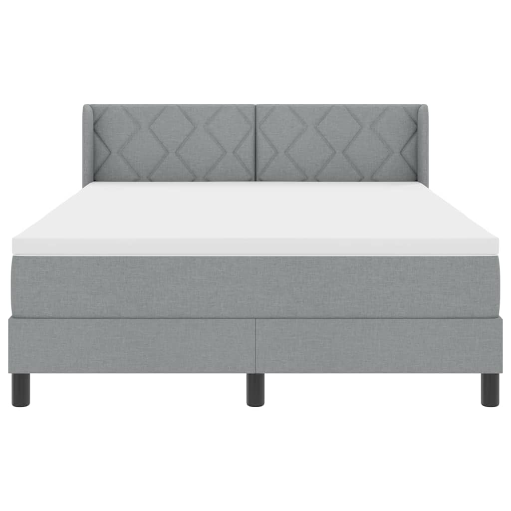 Letto a molle con testiera Grigio chiaro 200 x 140 cm Tessuto | homemem39