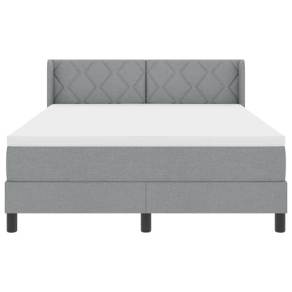 Letto a molle con testiera Grigio chiaro 200 x 140 cm Tessuto | homemem39
