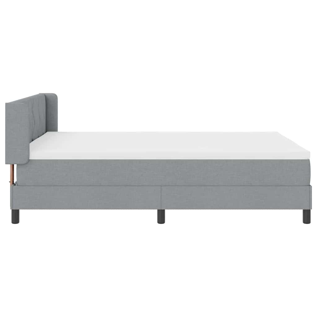 Letto a molle con testiera Grigio chiaro 200 x 140 cm Tessuto | homemem39