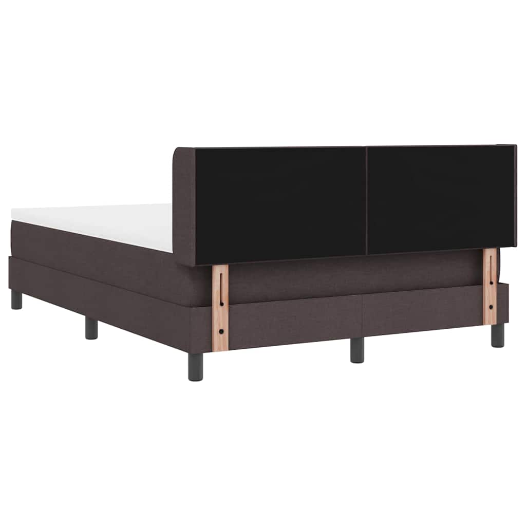 Letto box spring con materasso Marrone Scuro 140 x 200 cm